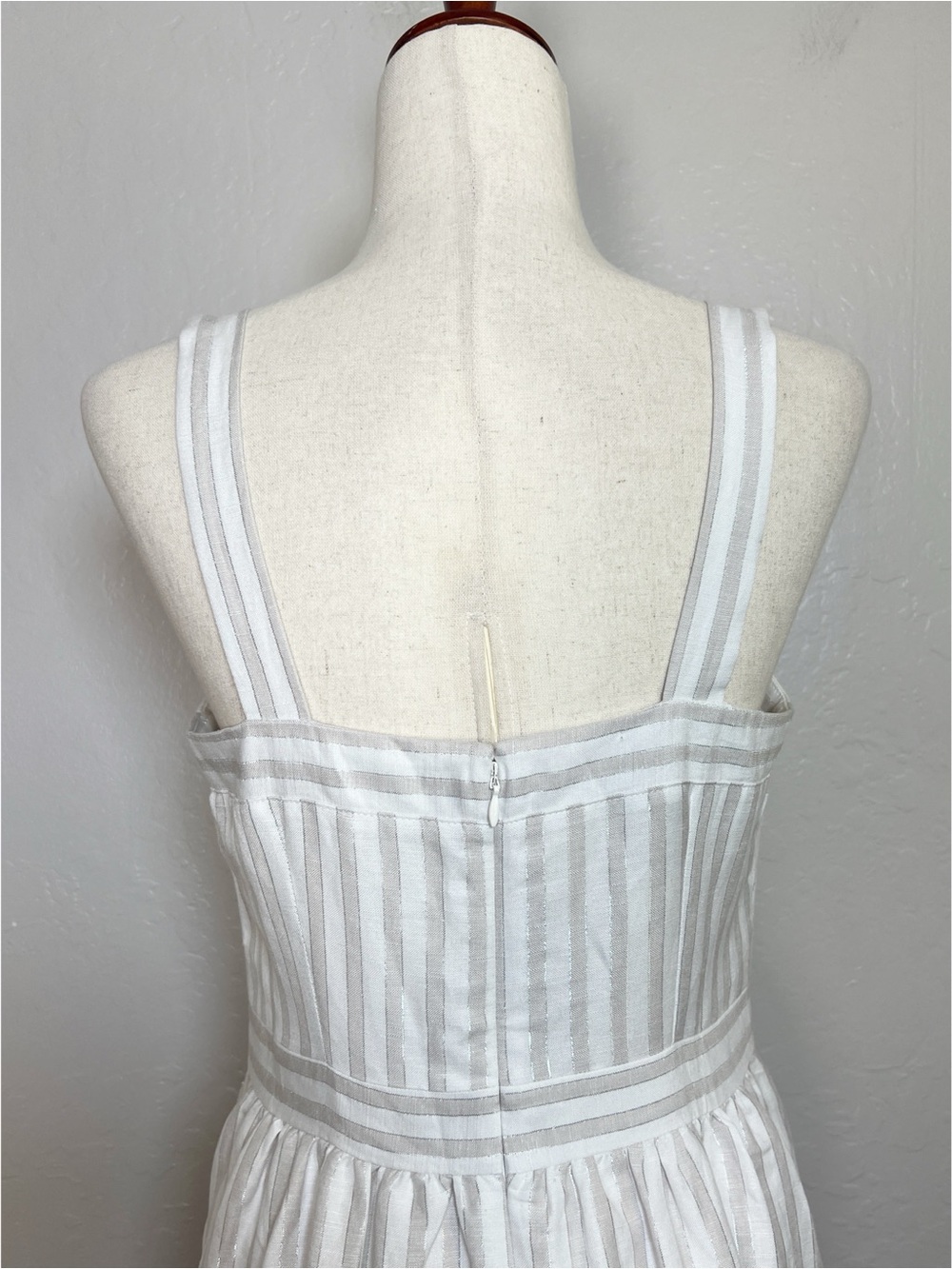 LOFT White and Light Gray Striped Maxi Dress - Picture 9 of 12